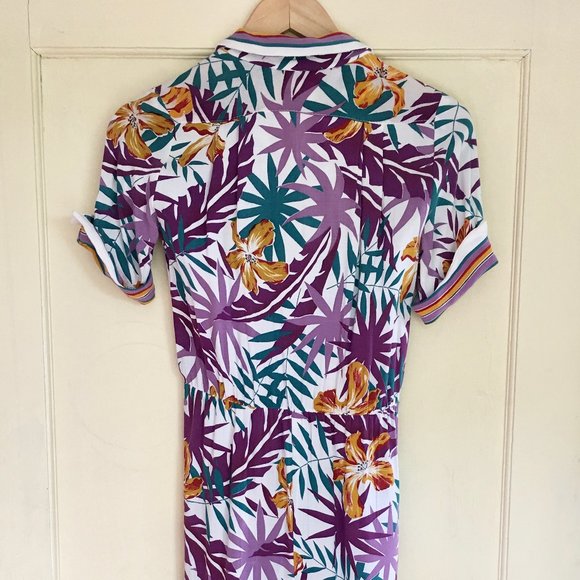 Vintage Pantel tropical print dress - Picture 5 of 6